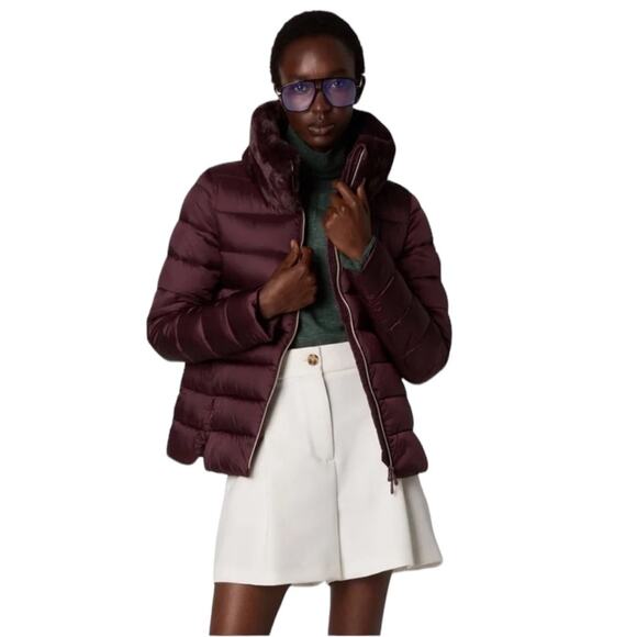 SAVE THE DUCK Burgundy Puffer Hoodie - Picture 2 of 9